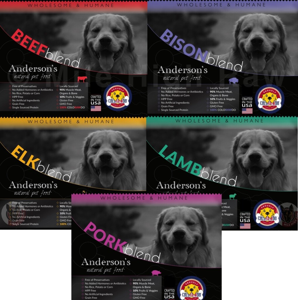 Anderson's Natural Pet Food <br /> Single-Source Protein Dog Food Supplement Blends <br /> Exclusively and Locally Sourced From Kinikin Ranch in Colorado <br /> Assorted Proteins Available in 2 lb Rolls, Patties, and Sliders
